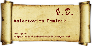 Valentovics Dominik névjegykártya